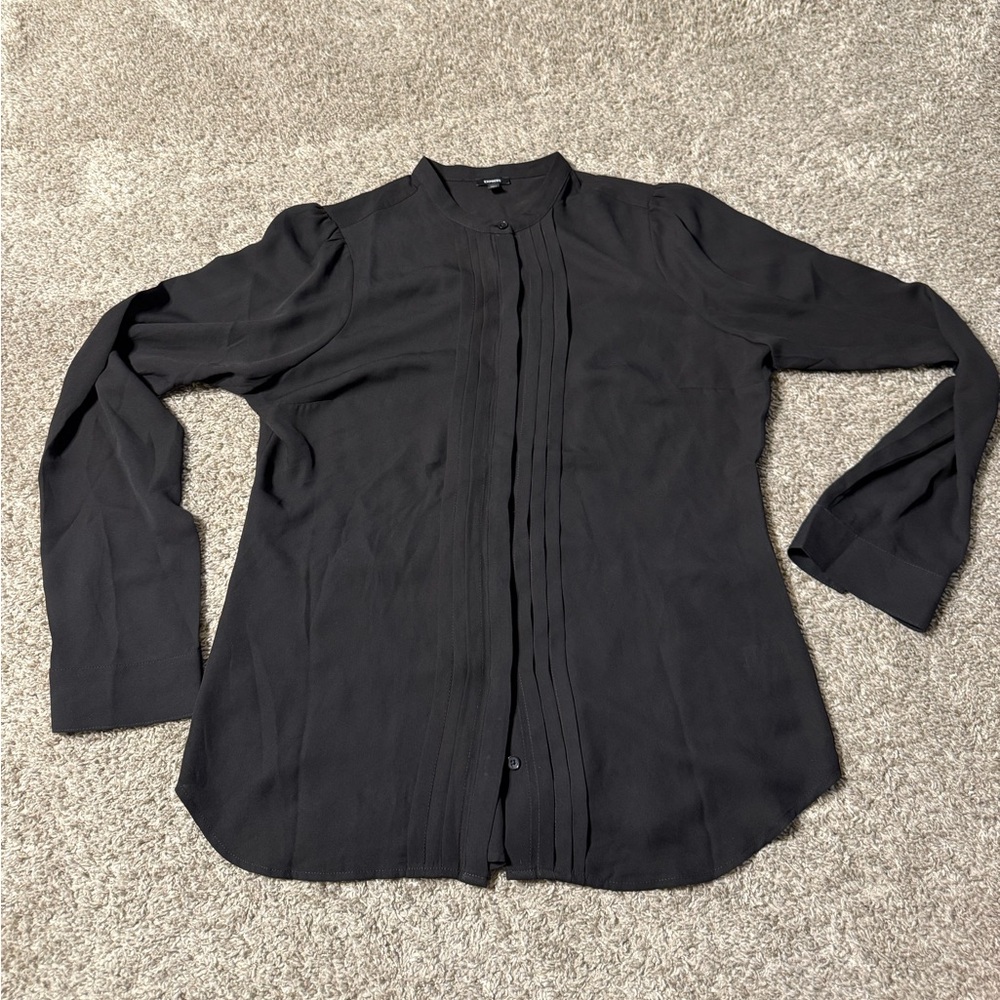 Express Black Pleated Blouse